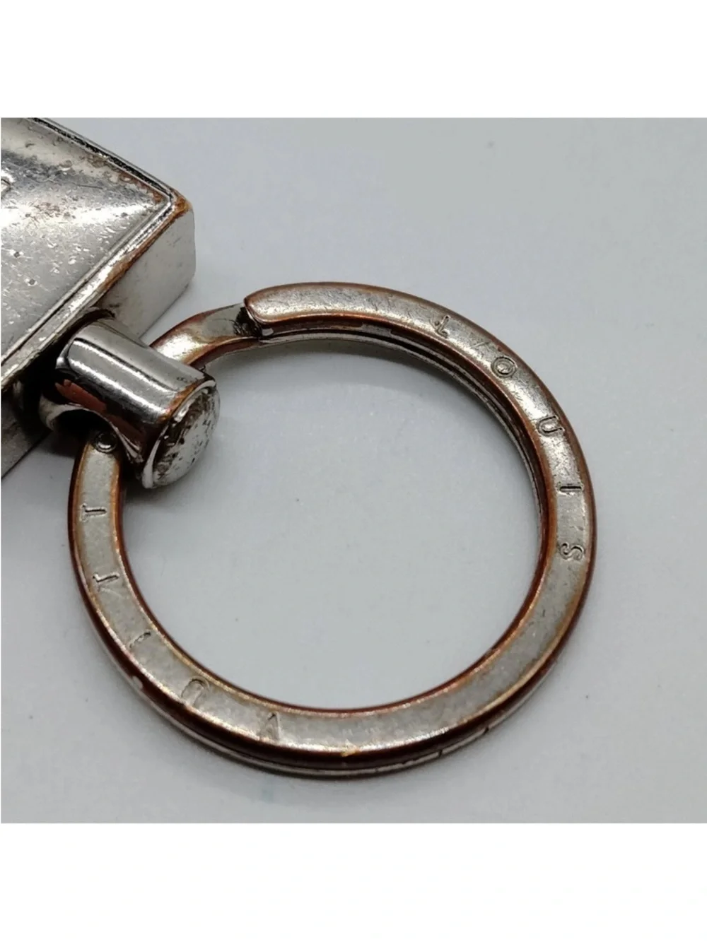 Louis Vuitton Damier Graphite Black Leather & Silver-Tone Keychain